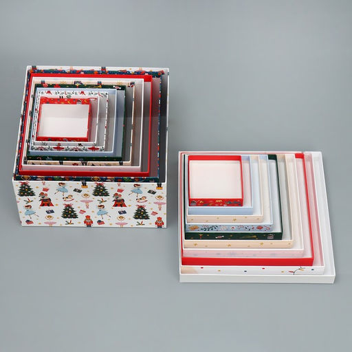 Набор новогодних подарочных коробок 10 в 1 «Щелкунчик», 10×10×6 – 28×28×15 см