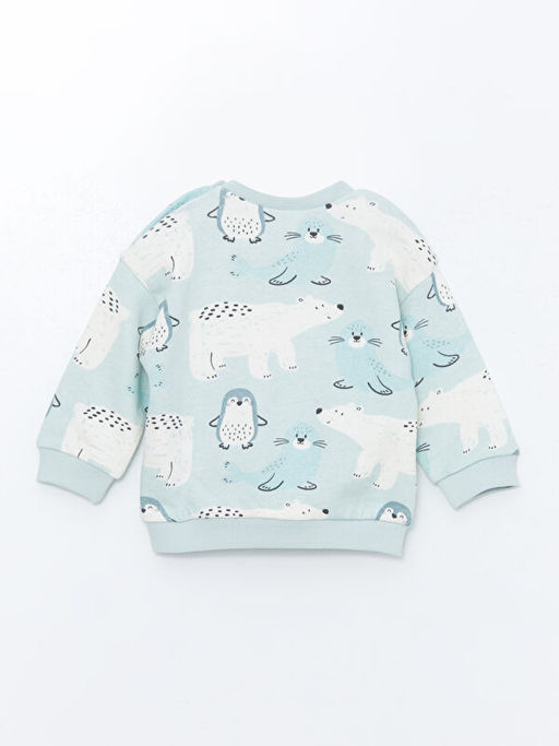 Bisiklet Yaka Erkek Bebek Sweatshirt ve Pantolon 2li Tak?m