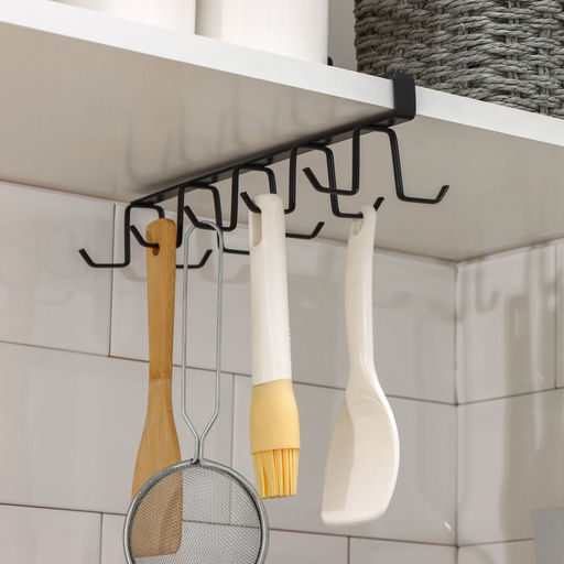 Держатель для кружек подвесной Доляна, на 12 предметов, чёрный