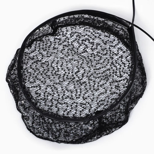 Берет прозрачный с пайетками, цвет черный, р-р 56см - Overhat фото 4