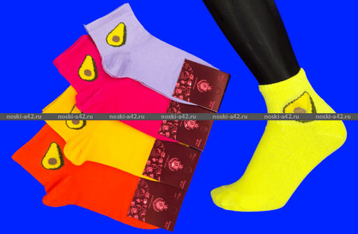Цена за 10 пар. ЦВЕТНЫЕ НОСКИ женские АВОКАДО ECONOM 36-41 (фактически 36-40) - For you фото 4