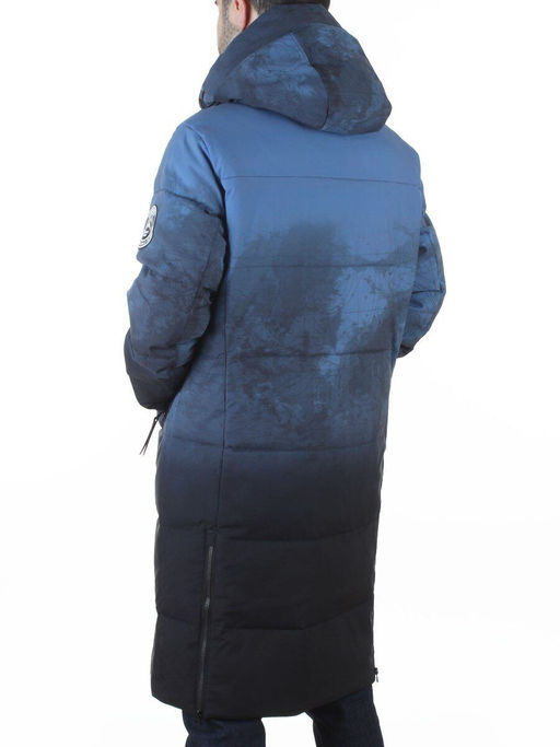 6782 BLUE/BLACK Куртка мужская зимняя удлиненная (био-пух)
