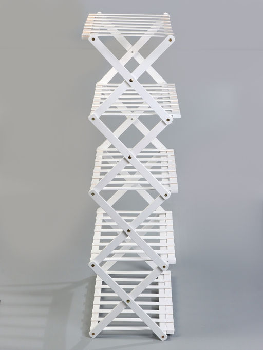 Стеллаж универсальный, 5 полок, 50×25×89 см, напольный, открытый, белый, Greengo