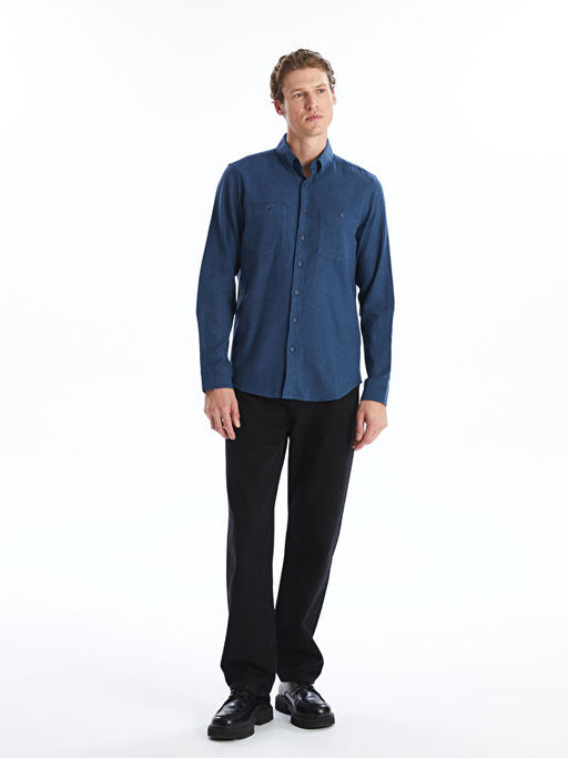 Regular Fit Uzun Kollu Gabardin Erkek G?mlek