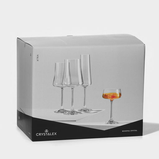 Бокалы для вина Bohemia Crystal «Экстра», 560 мл, набор 6 шт., стекло, прозрачные