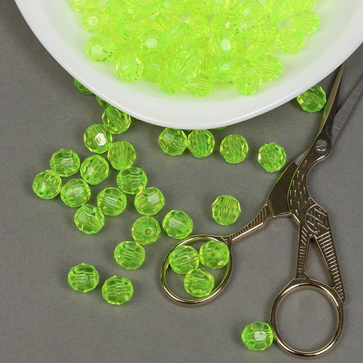 Бусины акриловые MAGIC HOBBY арт.MG.3241-36 цв.36 неон салат Ø10мм уп.500г