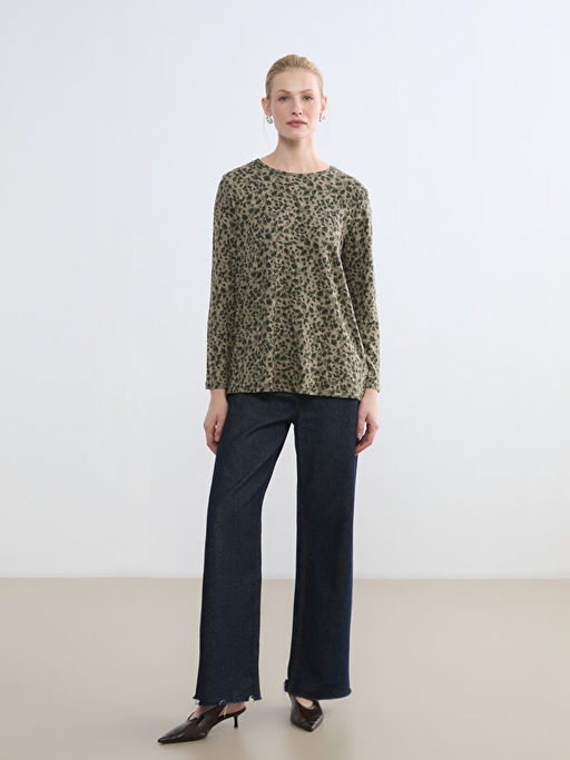 Bisiklet Yaka Desenli Bluz