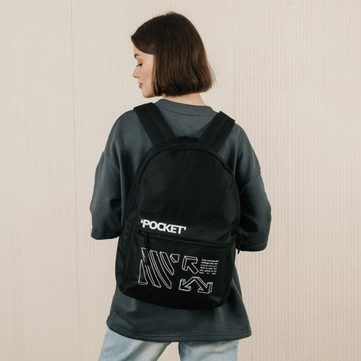 Рюкзак молодёжный Black, 29х12х37, отд на молнии, н/карман, чёрный - Nazamok фото 10