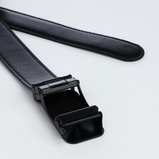 Ремень мужской, 120×3.5 см, пряжка автомат, регулируемая длина, кожа под флотер, чёрный