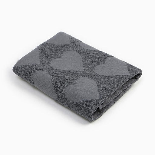 Полотенце махровое Love Life Hearts 30*50 см, темно-серый, 100% хл, 450 гр/м2 - Lovelife фото 2