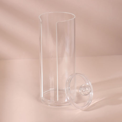 Органайзер для ватных дисков, с крышкой, d=6.5×19.5 см, прозрачный