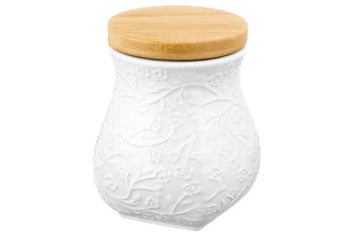 Банка д/хранения 700 мл 10,5*10,5*13 см Веточки - цветочки+ дерев. крышка с силик. упл. - Elan gallery фото 12
