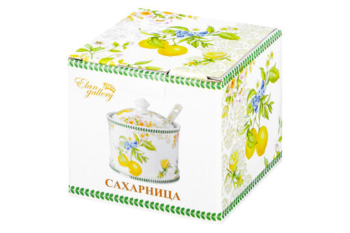 Сахарница 320 мл 9*9*10 см Лимоны + ложка, NEW BONE CHINA - Elan gallery фото 8