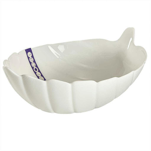 Салатник из белой стеклокерамики с рельефным рисунком Asti Лист 17.8см 0001D10/50-SK - Delta фото 4