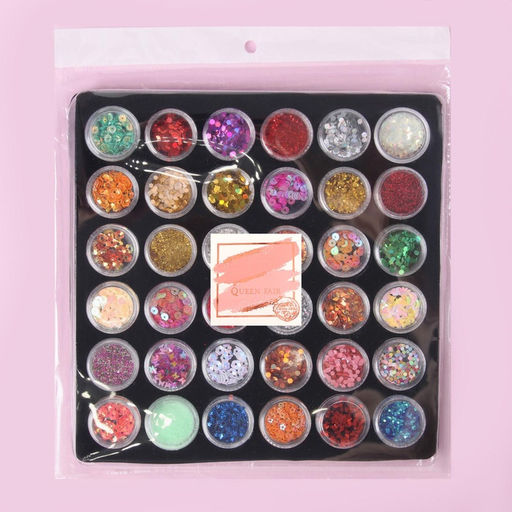 Набор для декора, в пластиковом органайзере, 36 баночек, разноцветные - Qf фото 4