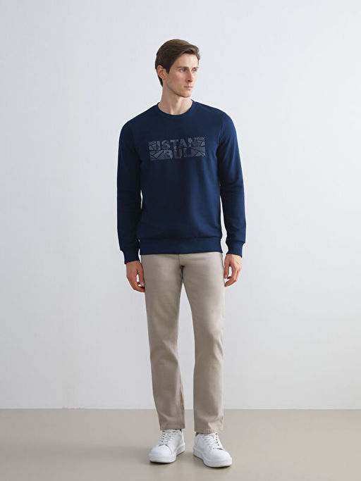 Bisiklet Yaka Uzun Kollu Sweatshirt