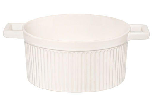 Форма для запекания с крышкой 1,9 л 26,4*19.8*13 см "Традиция" круглая молочный белый