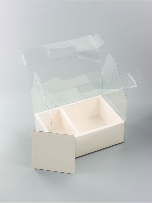 Коробка с PVC для цветов и десертов 26×18×30 см, белый