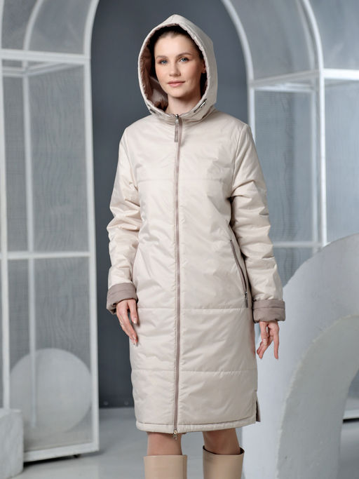 25108 Плащ утепл. бежевый - Dizzyway фото 4