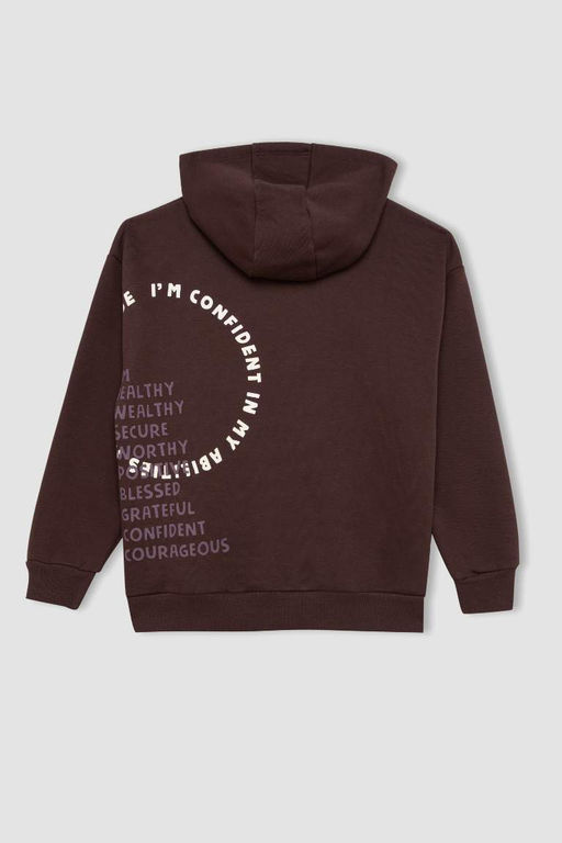 Толстовка оверсайз с капюшоном для мальчика - Defacto фото 3