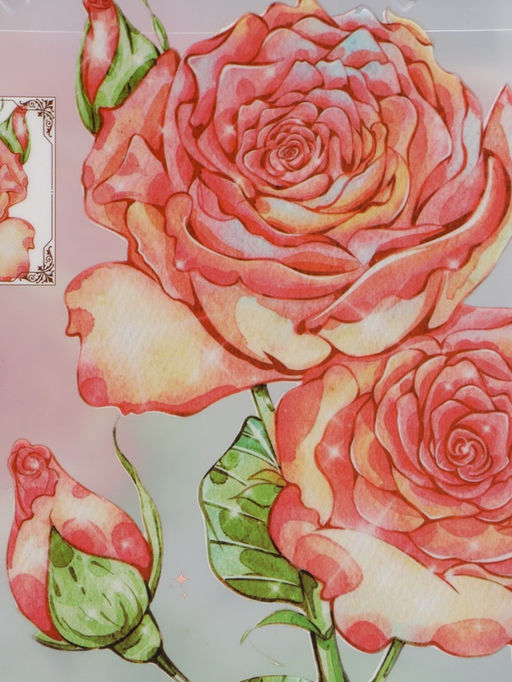 Пакет подарочный прозрачный, "Розы", 22 х 10 х 24 см