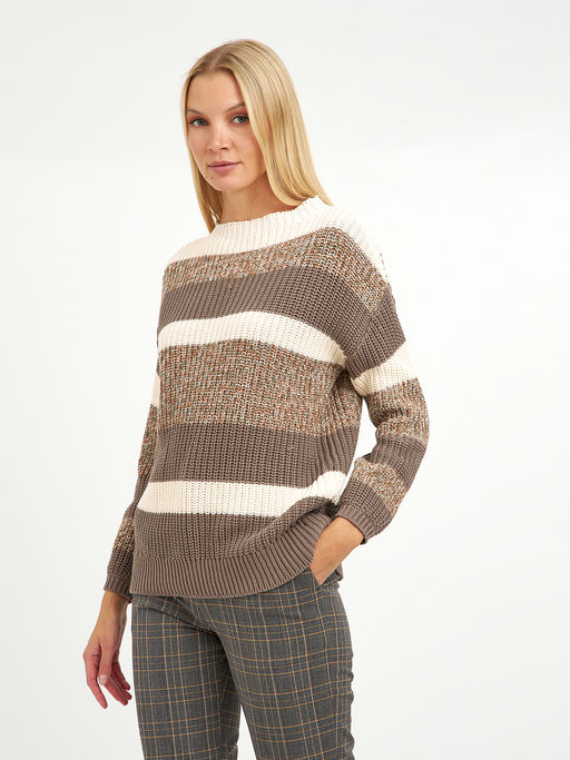 джемпер женский из хлопка в широкую полоску - Glenfield фото 3