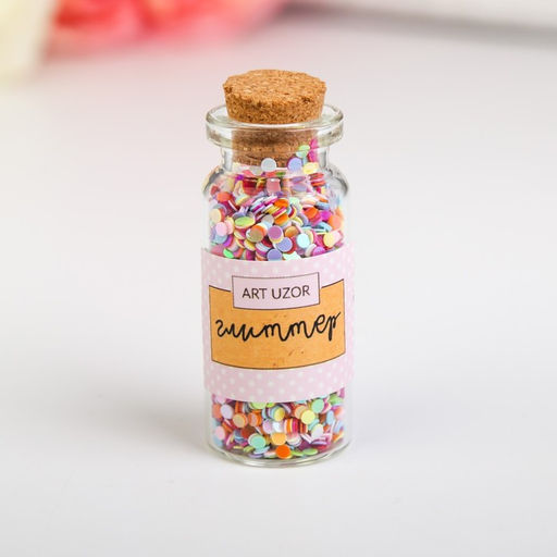 Цена за 2 шт. Глиттер в баночке «Конфетти», размер 2 мм, 7 г, 5×2×2 см, МИКС