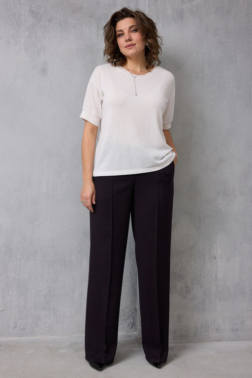 Брюки BegiModa 6079 чёрный баклажан