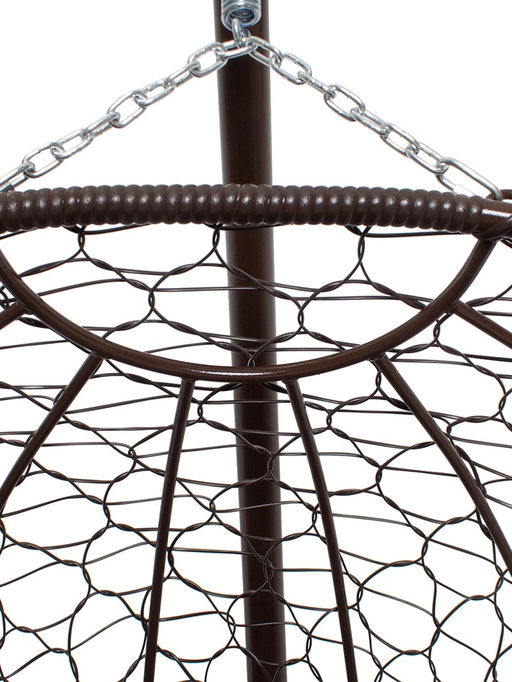 Кресло - кокон подвесное «Добрыня», 133×112×193 см, с искусственным ротангом, коричневое, с серой подушкой