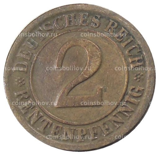 Монета 2 рентенпфеннига 1924 года A Германия