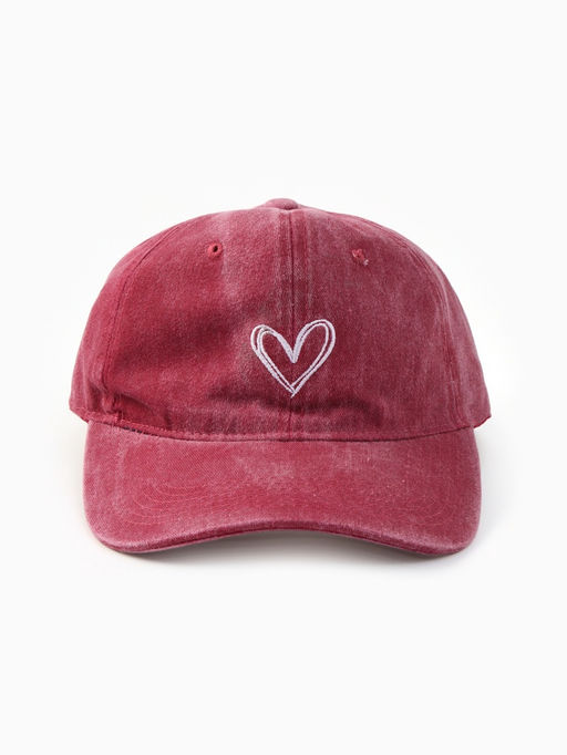 Кепка женская MINAKU «Сердце», размер 56-58, розовая, вареный деним