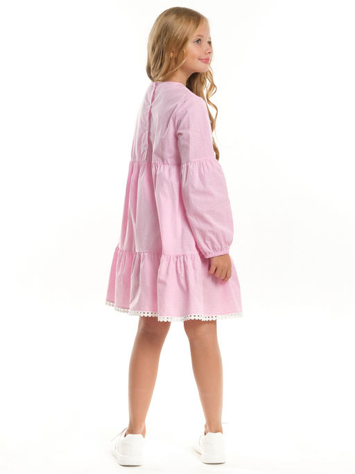 Нарядное платье для девочки модная детская одежда UD 7776 роз клетка - Mini maxi фото 2