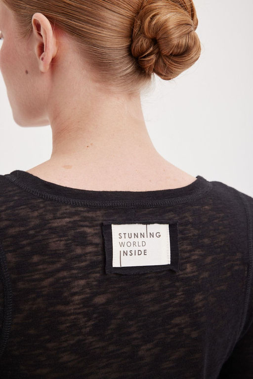 Лонгслив Slim Fit "Уголь" женский