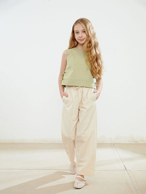 Beli Lastikli K?z ?ocuk Pantolon