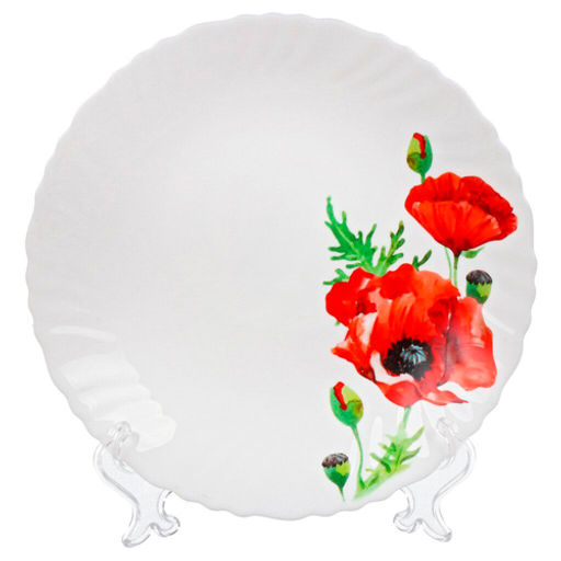 Алый мак, Тарелка десертная, 19 см, круглая, Daniks, LHP 75/K1929 (448956)  фото 2