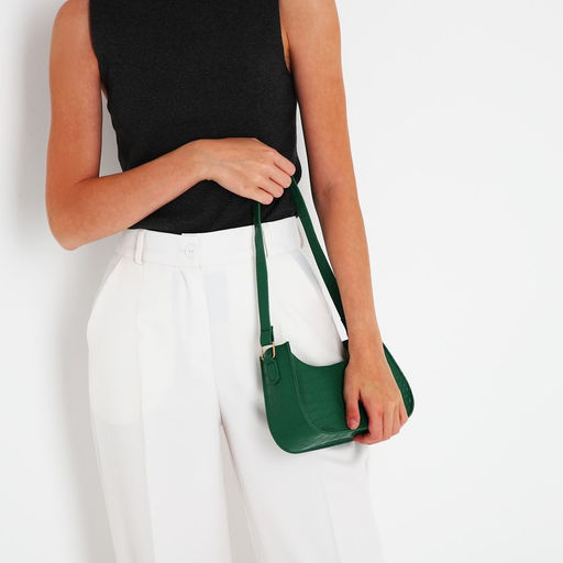 Сумка-багет на молнии, цвет зелёный - Simaland фото 7