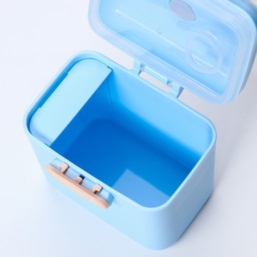 Контейнер для хранения детского питания 150 мл., с ложкой, голубой