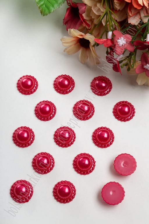 Полубусины "Цветочек" 18 мм, SF-431 (50 гр) красный №122