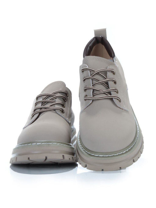 03-P8204-3 GRAY/BEIGE Полуботинки женские (натуральная кожа, нубук)