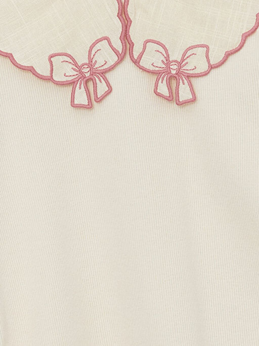 Bebe Yaka Uzun Kollu Nak??l? K?z Bebek Ti??rt - Waikiki фото 2