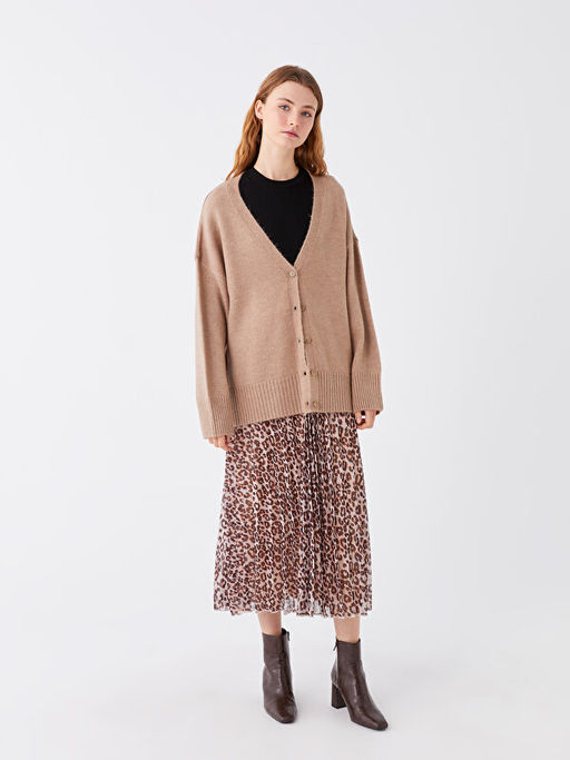 V Yaka Oversize Kad?n Triko H?rka