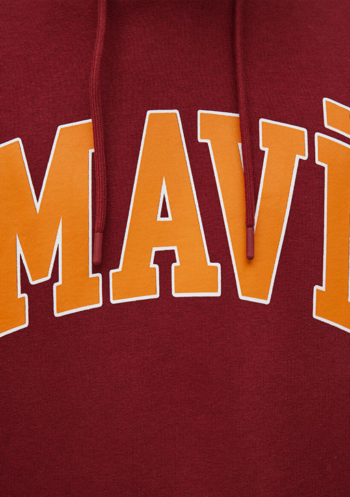 Mavi Logo Bask?l? Bordo Kapusonlu Sweatshirt  фото 7