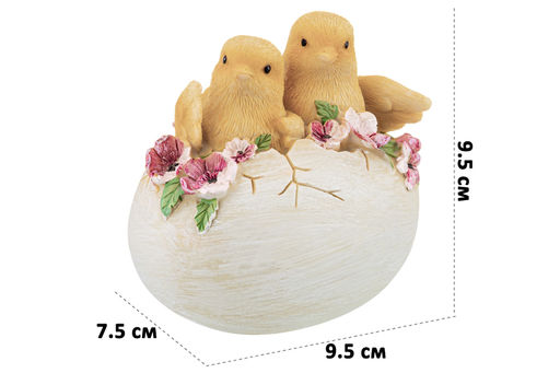 Фигурка декор. 9,5*7,5*9,5 см "Цыплята в яйце"