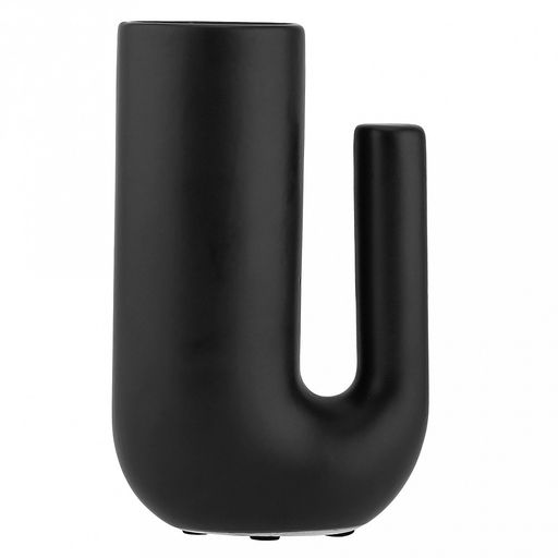 Ваза керамическая "Мехико" 450мл, 11,2х6,2см h17,7см, д/горла - 5,4см, матовая глазурь, цвет - черный, в коробке (Китай)