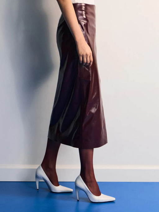 Юбка миди из искусственной кожи / Zarina