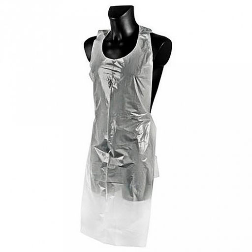 Фартук одноразовый "Эконом" 68х110см, полиэтилен, 6мкм, водонепроницаемый, антистатические свойства, белый, в упаковке 100шт, "Elegreen", ТУ 2.29.10-013-33186646-2020 (Россия)