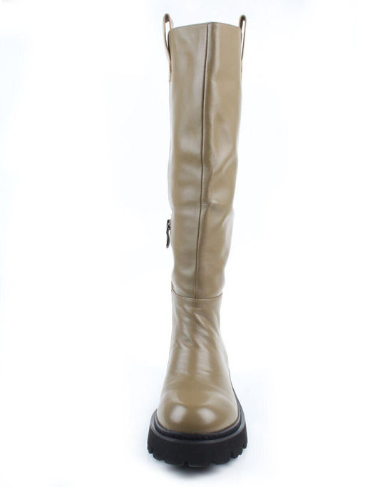 02-E39B-53JN GREEN Сапоги демисезонные женские (натуральная кожа)