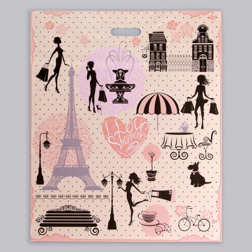 Цена за 25 шт. Пакет «Французский бутик», полиэтиленовый с вырубной ручкой, 50×60 см,100 мкм