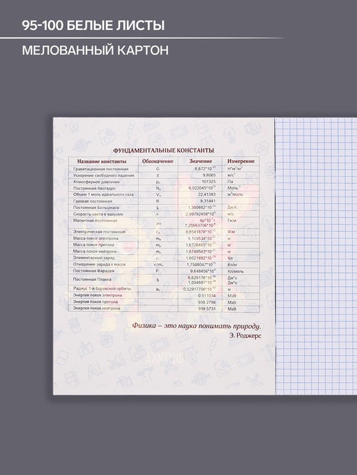 Цена за 5 шт. Предметная тетрадь по физике Calligrata «Неоновые звери», 48 листов, в клетку, со справочным материалом, обложка из мелованного картона, неоновая ...