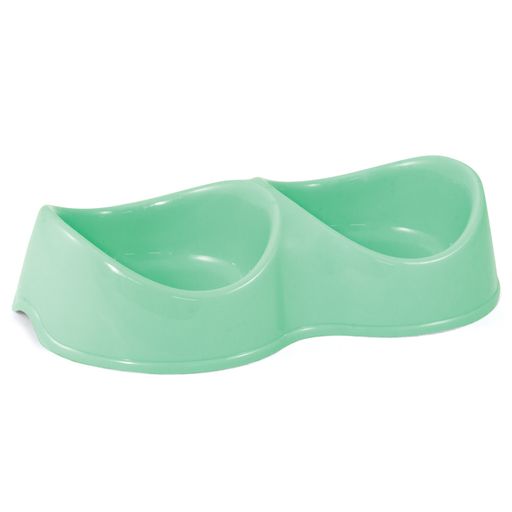 Миска пласт. двойная Гамма Бисквит бирюз.30272016